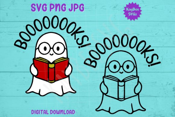 Ghost Reading Book SVG PNG JPG Cut Files