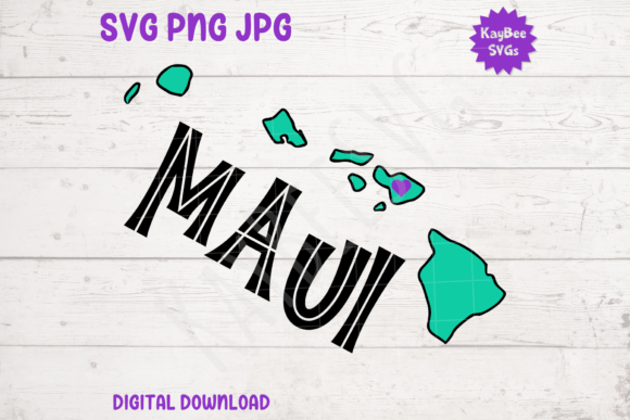 Maui Hawaii SVG PNG JPG Cut Files: Graphics & T-Shirt Designs