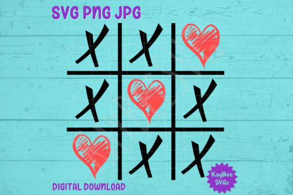 Tic Tac Toe Hearts - Valentine's Day SVG